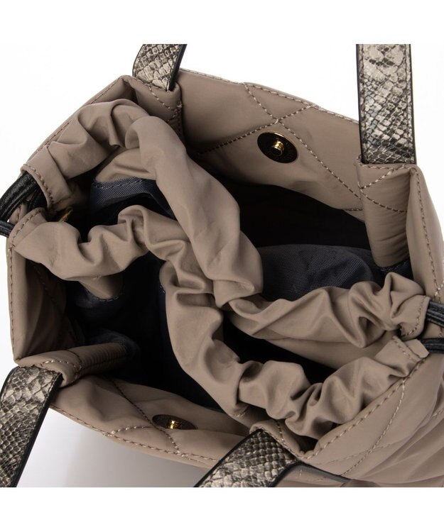 LA BAGAGERIE ドローストリング×キルト2WAYトート SSサイズ グレー