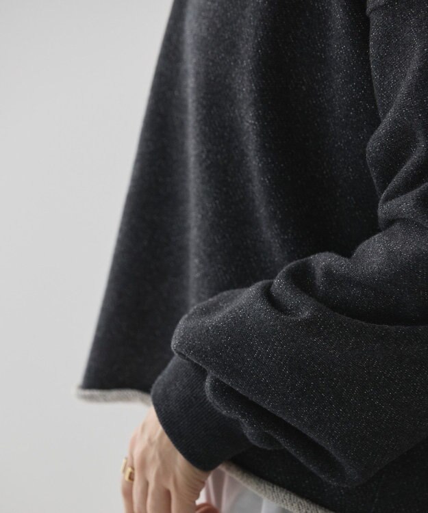 AMERICAN HOLIC ラメ裏毛ショートスウェット Dark Gray Mixture
