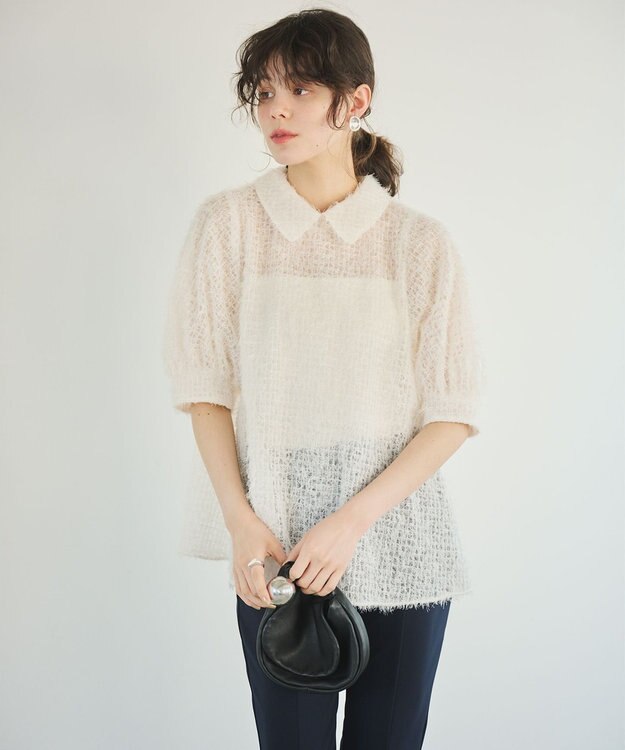 #Newans フィラッフィパフスリーブプラウス ホワイト