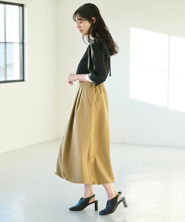 #Newans 【撥水】ソフトボリュームバルーンスカート キャメル