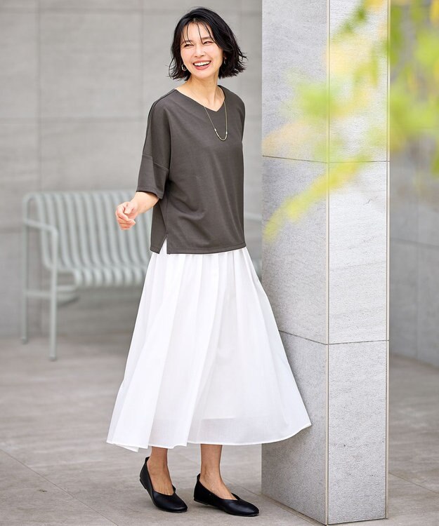 ANY ドライポンチVネックプルオーバー モカ