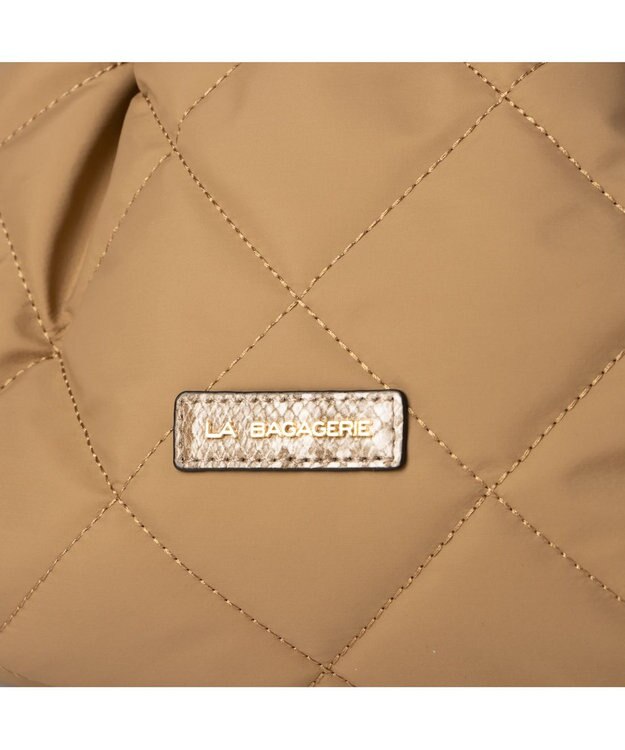 LA BAGAGERIE ドローストリング×キルト2WAYトート SSサイズ ベージュ