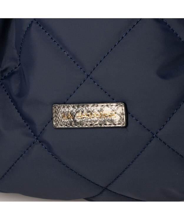 LA BAGAGERIE ドローストリング×キルト2WAYトート SSサイズ ネイビー