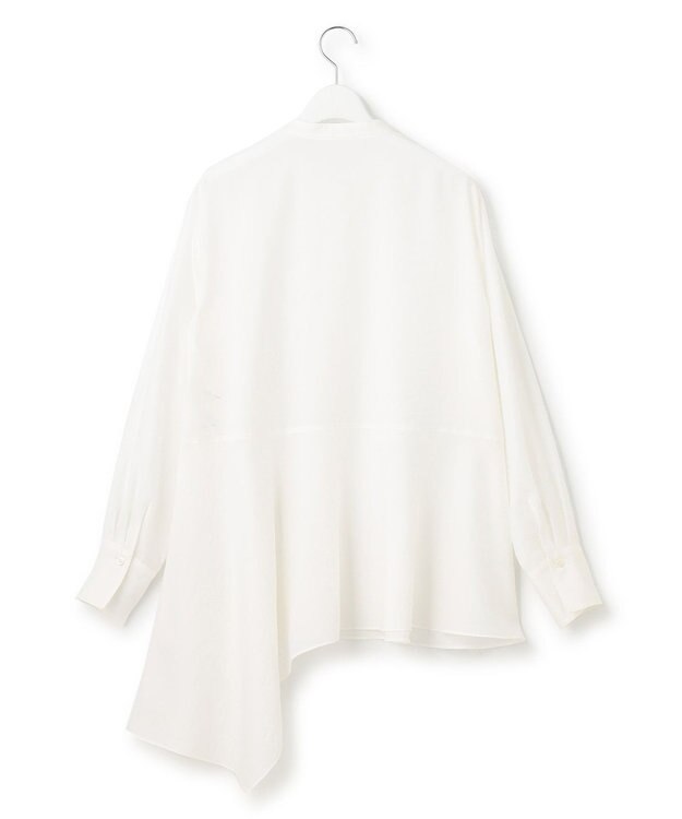23区 L 【好評につき新色追加/洗える】イレギュラーヘム シアー ブラウス ホワイト系
