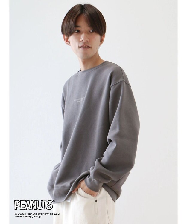 CRAFT STANDARD BOUTIQUE ＰＥＡＮＵＴＳ裏起毛スウェットクルー Charcoal Gray