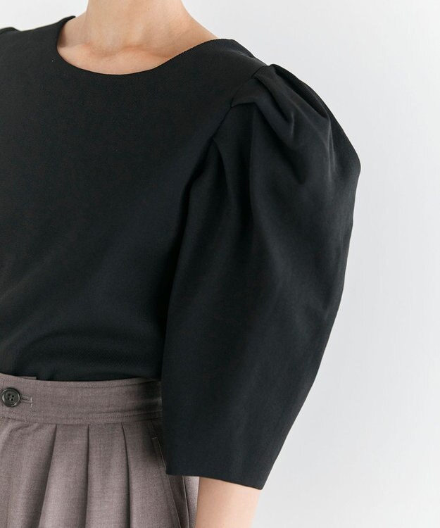 #Newans 【セレモニーにも】パフスリーブニット ブラック