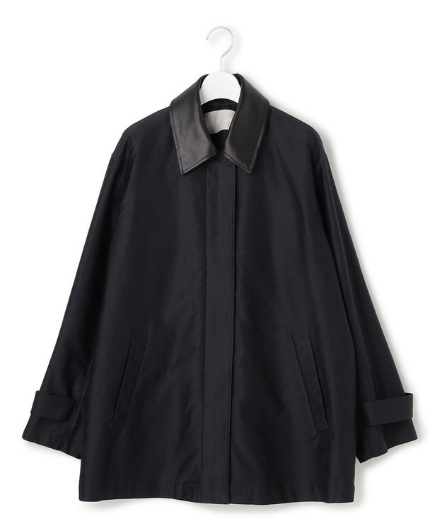 ICB L 【配色襟取り外し可能】ライトモールスキン キルトライナー付きバーンジャケット ネイビー