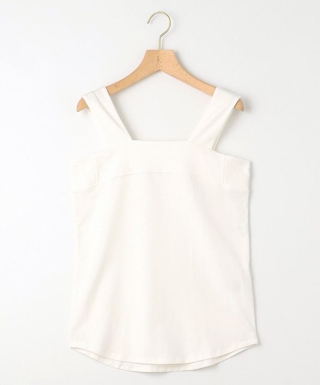 組曲 ストレッチ スクエアタンク アイボリー系