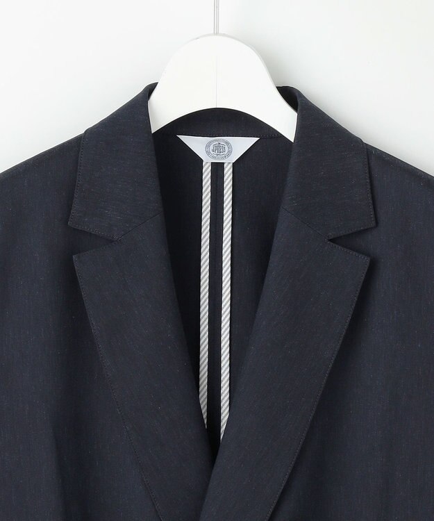 J.PRESS LADIES セルロースリネンストレッチ ダブル ジャケット ネイビー系