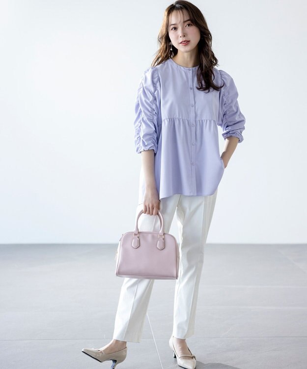 ANY SIS 【ストレッチ・接触冷感・撥水・UVカット・洗える】エアリーストレッチ テーパードパンツ オフ