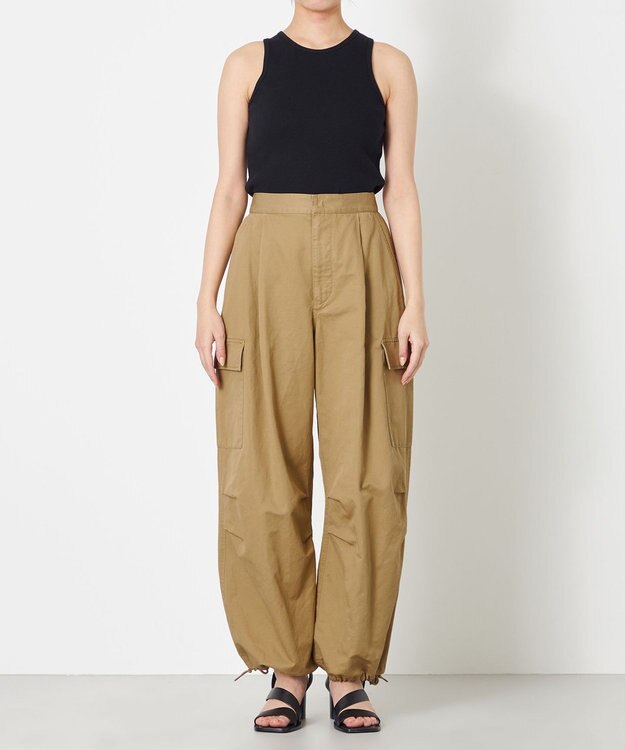 NAVE 【ReNave・セットアップ可/洗える】コットンリネンカルゼ  カーゴパンツ ベージュ系