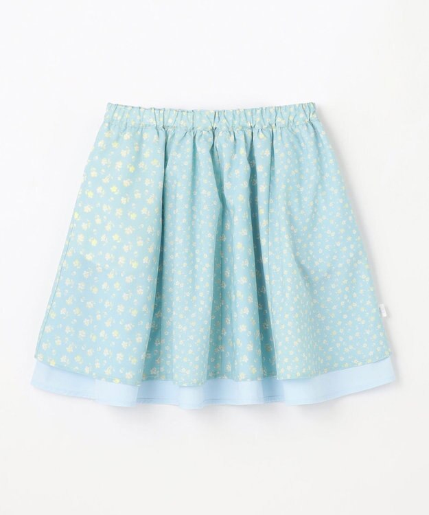 組曲 KIDS 【150-160㎝】フラワーパッチワークスカート サックスブルー系5