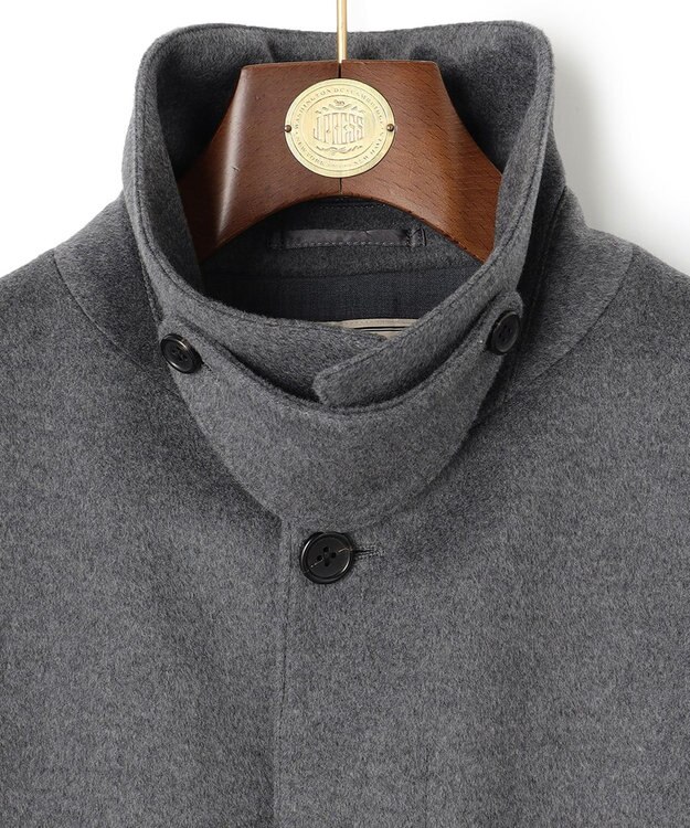 J.PRESS MEN ウールカシミヤビーバーステンカラーコート ライトグレー系