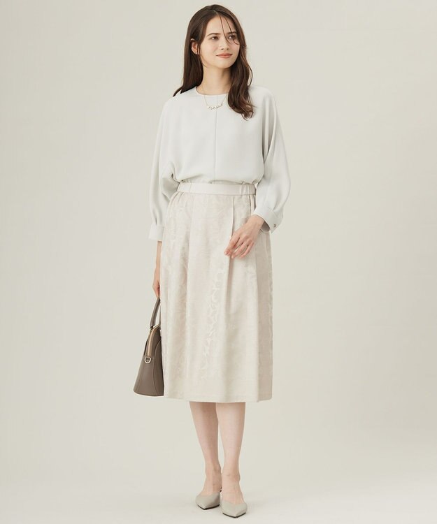 自由区 L 【17号サイズまで展開・カタログ掲載・セットアップ対応】トリアセダブルクロス ブラウス ベージュ