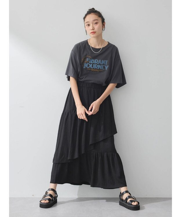 earth music&ecology ウ゛ィンテージライクツアーＴｅｅ Charcoal Gray