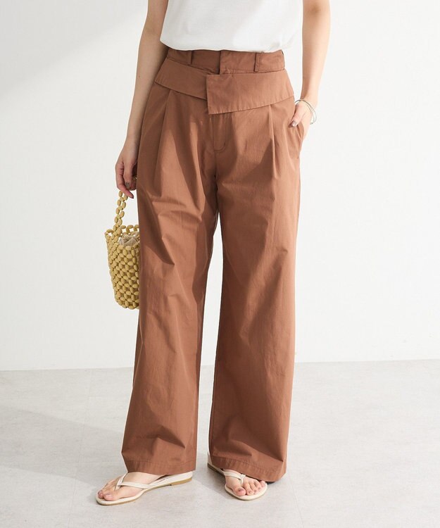 Green Parks ・ＥＬＥＮＣＡＲＥ　ＤＵＥ　ダブルウエストパンツ Brown