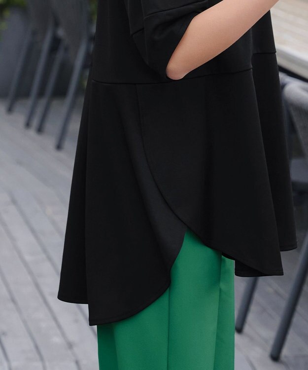 Tiaclasse 【洗える・接触冷感・紫外線ケア・サラごこち】ラウンドヘムチュニック ブラック