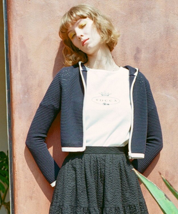 TOCCA 【洗える！】SCOOP フーディボレロ ネイビー系