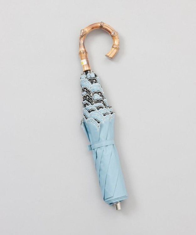 AURORA 【 BLAO（ブラオ）】サマーシールド ボーラー刺しゅう晴雨兼用傘(折りたたみ傘) ターコイズ