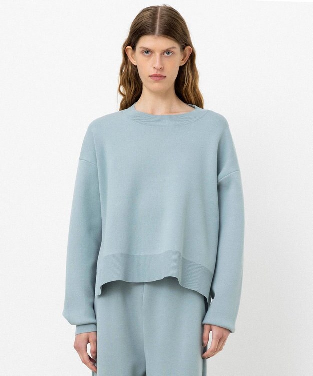 NAVE 【ReNAVE・洗える】スムースニット プルオーバー サックスブルー系