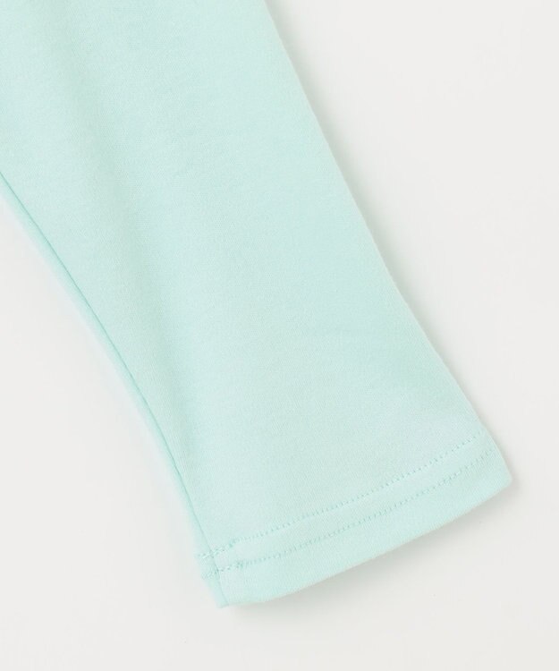 ANY KIDS 【すみっコぐらし】サガラ刺繍 長袖 Tシャツ エメラルドグリーン×ぺんぎん？