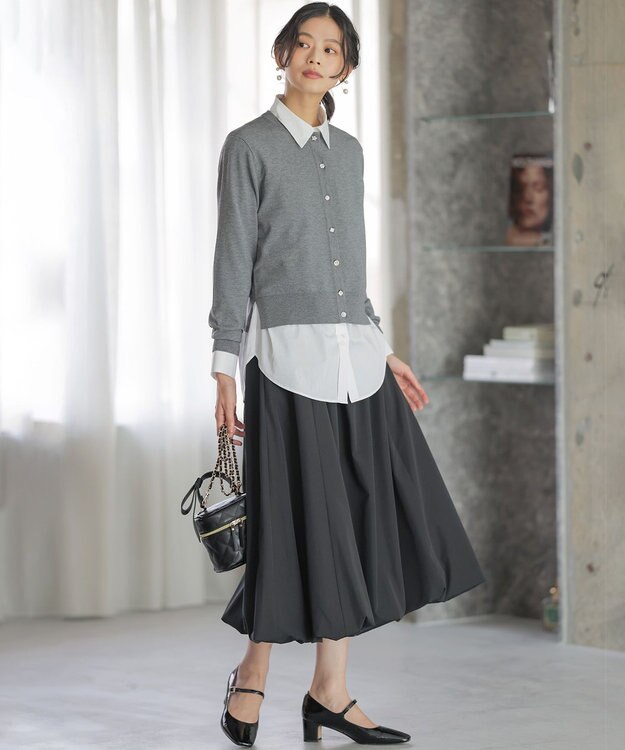 組曲 S エアリーシャーティング オーバーシャツ ホワイト系