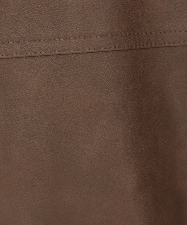 earth music&ecology フェイクレザージップジャケット Light Brown