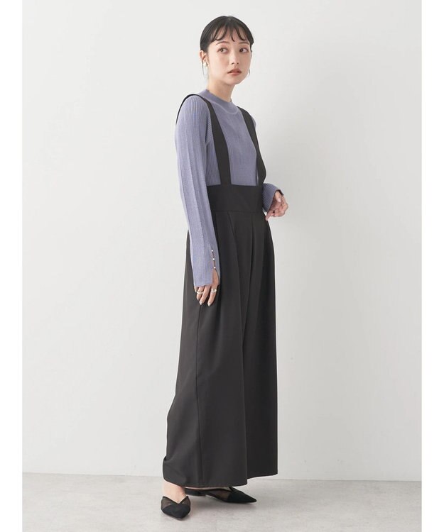 earth music&ecology 袖パールハイネックリブプルオーバー Blue