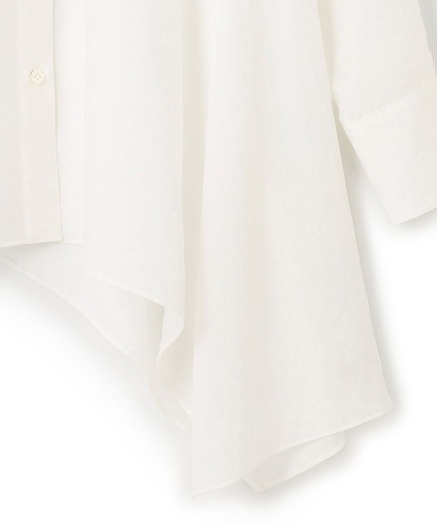 23区 L 【好評につき新色追加/洗える】イレギュラーヘム シアー ブラウス ホワイト系