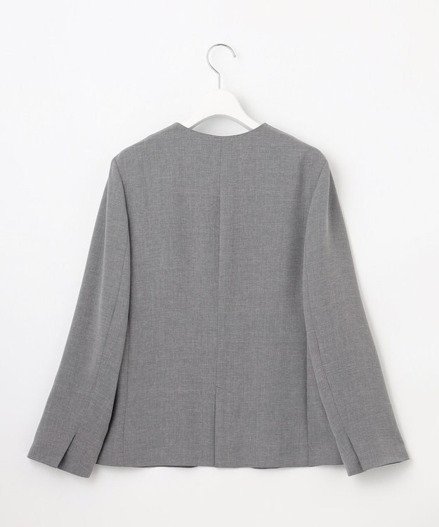 J.PRESS LADIES 【セットアップ対応】MELANGE ライトツイル ノーカラー ジャケット ライトグレー系