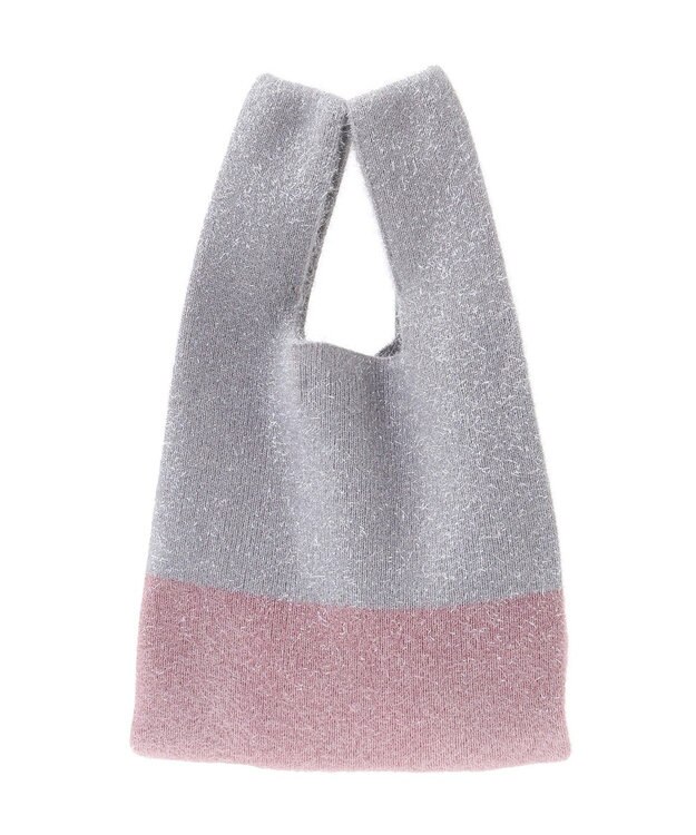 earth music&ecology バイカラーキラキラニットハンドバッグ Light Gray