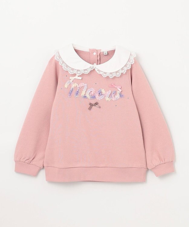 ANY KIDS 裏毛 モシャモシャ ロゴ トレーナー ピンク