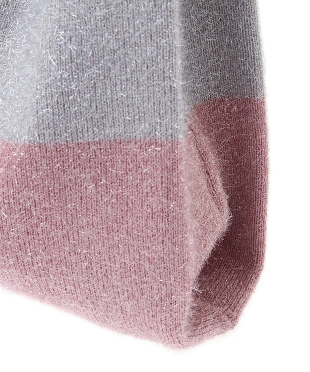 earth music&ecology バイカラーキラキラニットハンドバッグ Light Gray