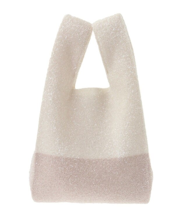 earth music&ecology バイカラーキラキラニットハンドバッグ Ivory