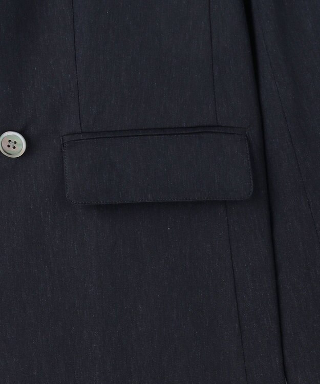 J.PRESS LADIES セルロースリネンストレッチ ダブル ジャケット ネイビー系