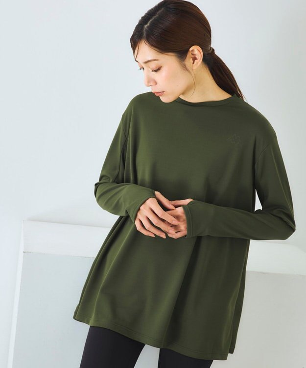 OP／FILA 【Kappa】長袖ラッシュT＋レギンス 上下セット カーキ