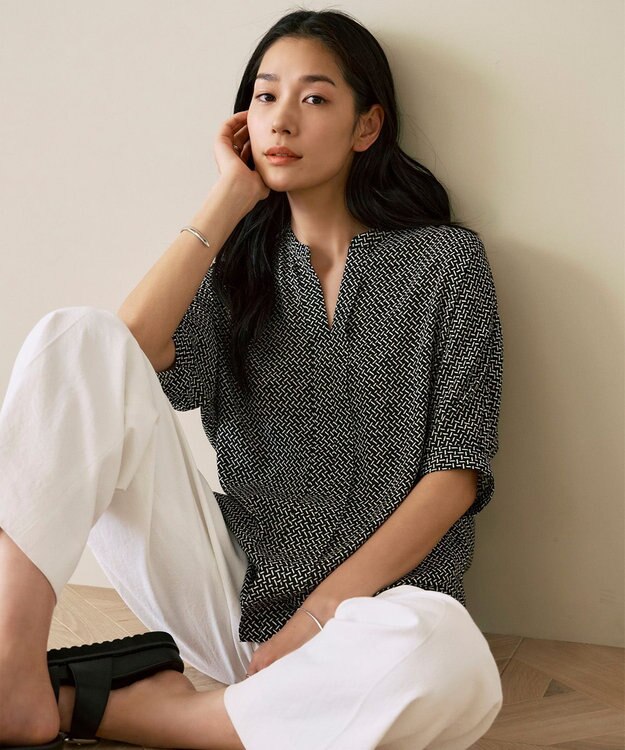 ICB 【接触冷感・UVカット・透け防止・吸水速乾・洗える】 シェルタリングドライオックス ワイドパンツ オフホワイト系