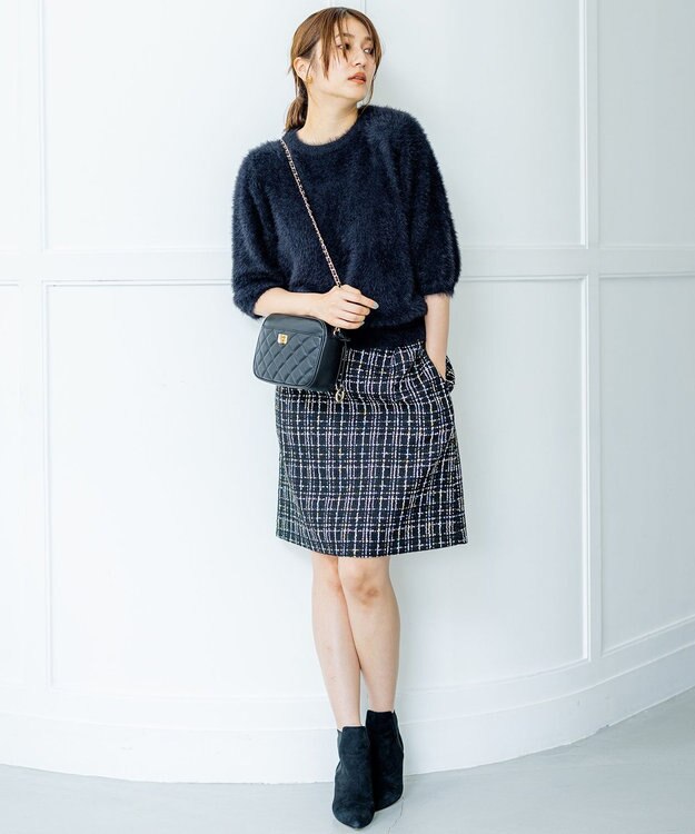 組曲 L ファンシーツィード ミニスカート ブラック系9