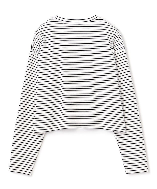 UNFILO 【洗える】クロップドＴシャツ ボーダー