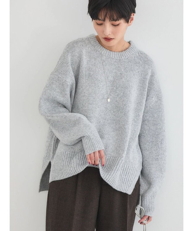 AMERICAN HOLIC サイドスリット袖ボリュームニットプルオーバー Light Gray Mixture