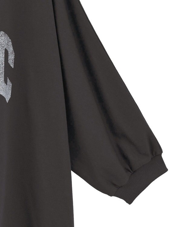 Green Parks ７分袖ミニ裏毛ドルマンロゴプルオーバー Charcoal Gray