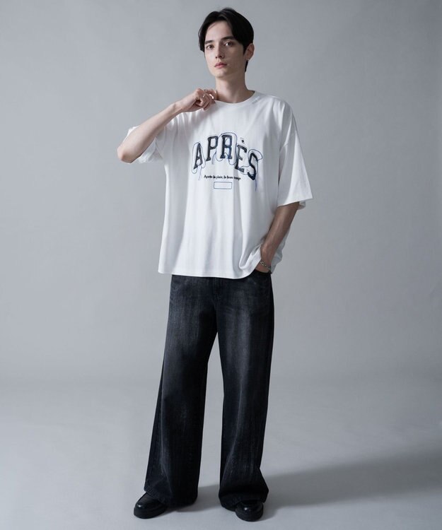 WEGO オフステッチグラフィックT（SS） ホワイト