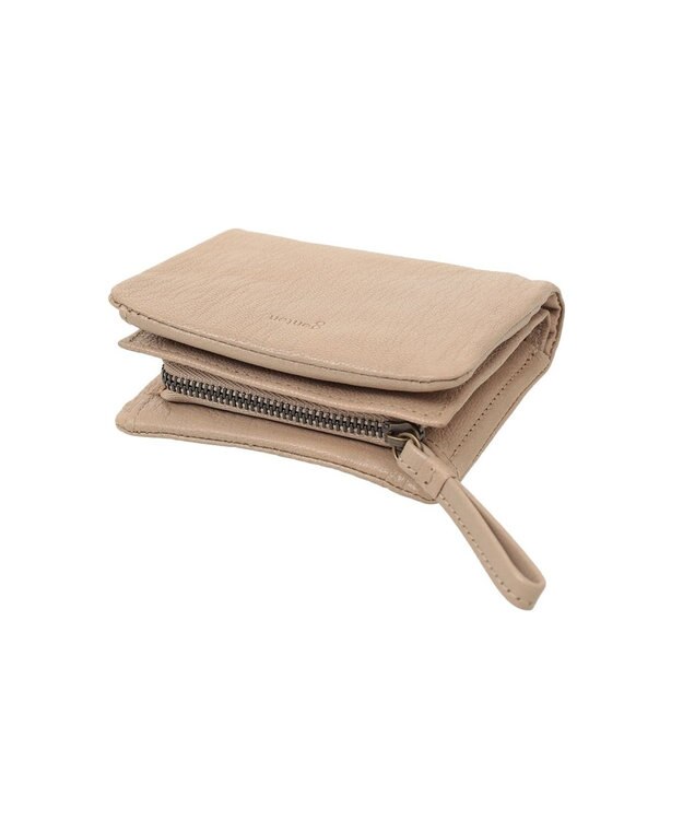 genten ゴートベーシック 二つ折り財布 サンドベージュ