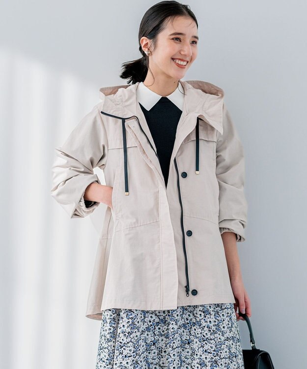 組曲 S 【WEB限定】フード付きライトブルゾン ベージュ系