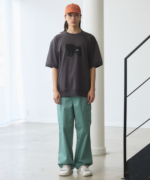 J.PRESS YORK STREET 【UNISEX】ブルドックプリントリブ Tシャツ グレー系