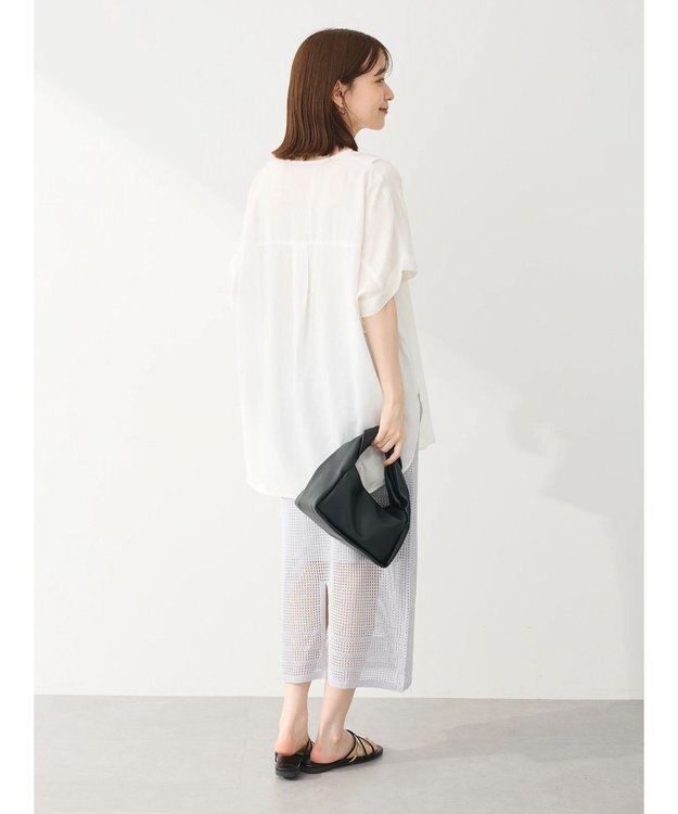 Green Parks リネンレーヨン前立てブラウス Off White