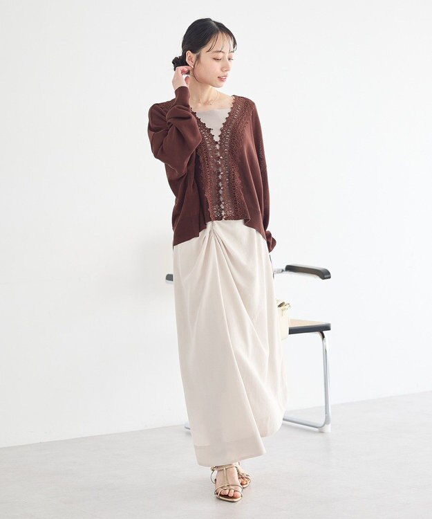 earth music&ecology ウエストツイストアシメスカート Ecru