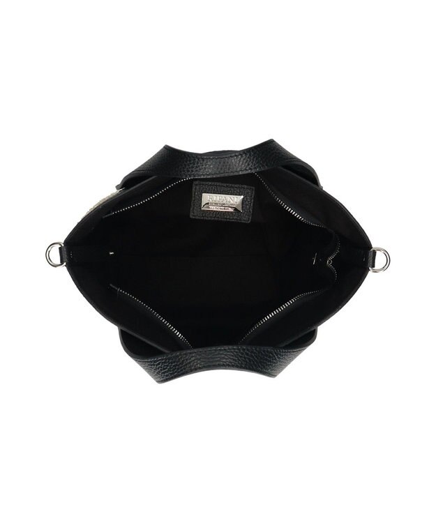 INTER-CHAUSSURES 【RIPANI】サマーツイード・レザーコンビバッグ ブラックコンビ