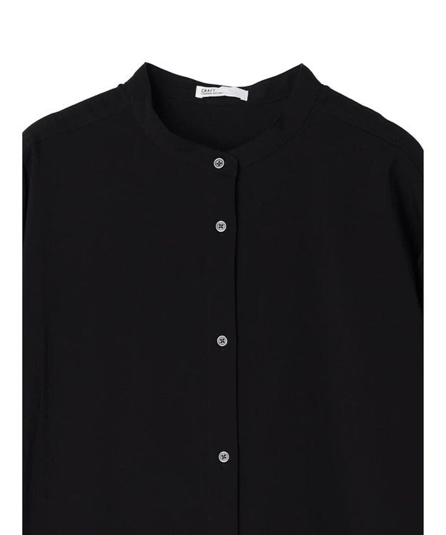 CRAFT STANDARD BOUTIQUE レーヨンデシンバンドカラーワンピース Black