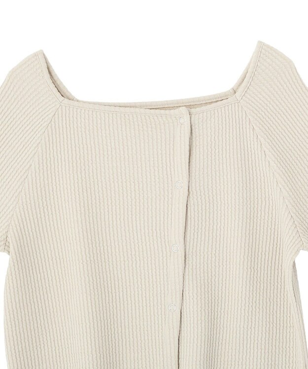 earth music&ecology 【予約】アシメ釦ツイストテレコカットソー ベージュ